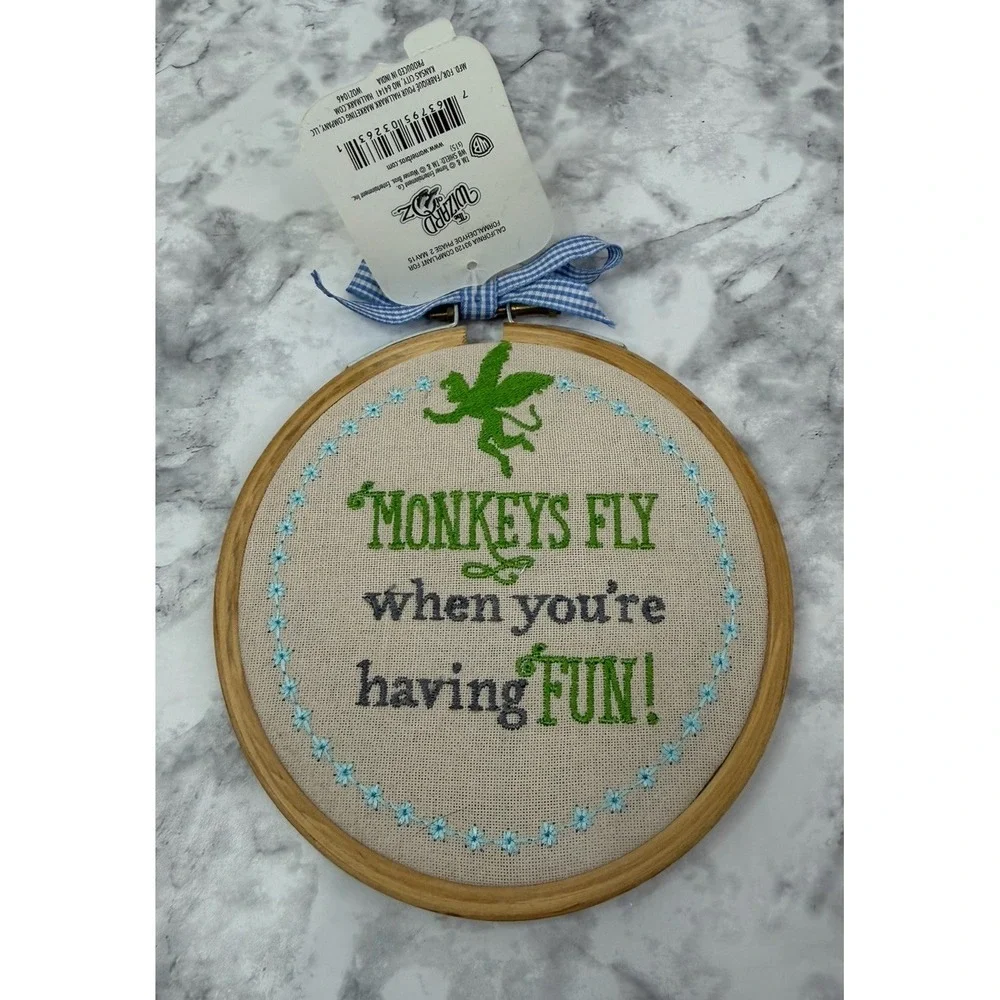 Wizard of Oz WINGED MONKEYS Embroidery Hoop Wall Hanging by Hallmark